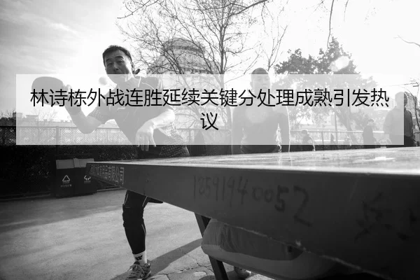 林诗栋外战连胜延续关键分处理成熟引发热议